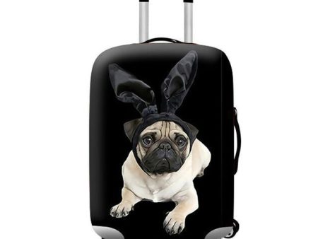 Pug Dog Bunny Ears | Standard Design | Luggage Suitcase Protective Cover Fashion