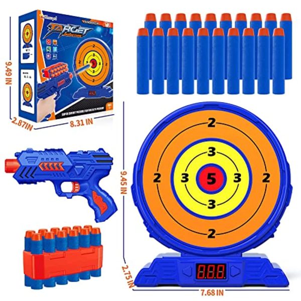 KMUYSL Shooting Game Toy for Age 5 6 7 8 9 10+ Years Old Kids, Boys - Digital Electronic Scoring Auto Reset Shooting Targets with Foam Dart Toy Gun - Ideal Gift - Compatible with Nerf Toy Guns For Discount