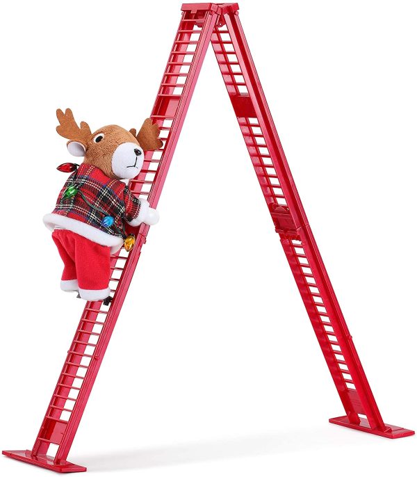 CROOT Tabletop Climber - Elf Christmas Décor, 17-inch, Red For Sale