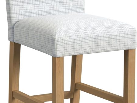 Classic Counter Height Bar Stool, Cream Mini Grid Pattern Cheap