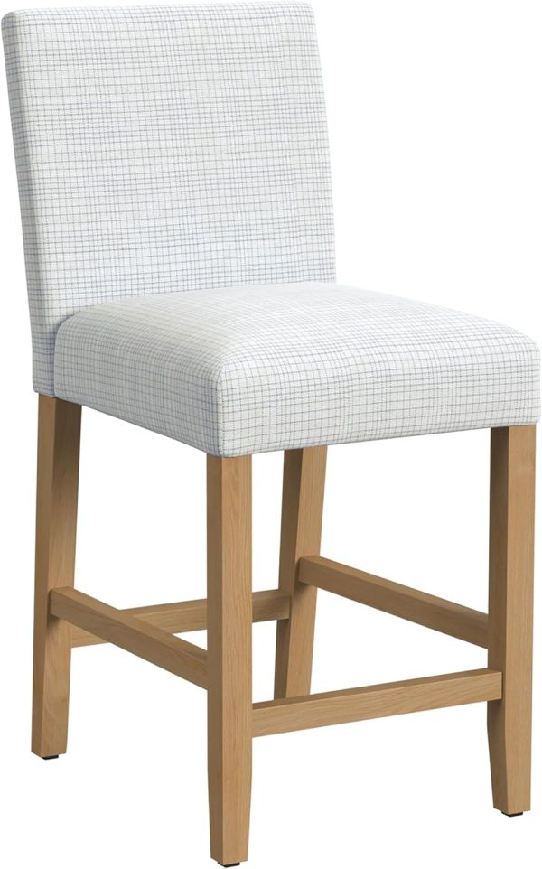 Classic Counter Height Bar Stool, Cream Mini Grid Pattern Cheap