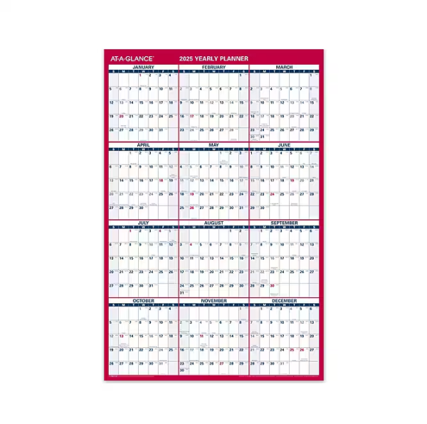 2025 AT-A-GLANCE 36  x 24  Yearly Wall Calendar, Reversible on Sale