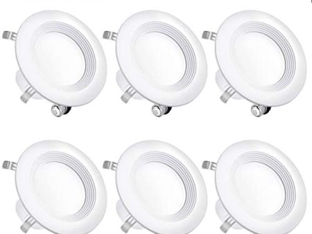 ADDLON  6 Pack 4 Inch Baffle Recessed Retrofit Lights, Ceiling Recessed Lighting Downlight, 4000K (Cool White) Dimmable Led Can Lights, CRI 90, UL and Energy Star Certified Hot on Sale