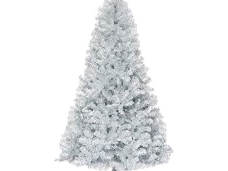 GOFLAME 7.5 FT Artificial Christmas Tree Hinged with 1258 Branch Tips, Silver Tinsel Christmas Tree with Metal Stand, Electroplated Technology for Indoor and Outdoor Holiday Decoration Online Sale