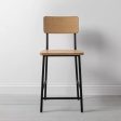 Wood & Steel bar Stool -Natural Black Discount