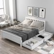 4ft6 Double Florissa White Wooden Bed Frame with 2 Drawers Cheap