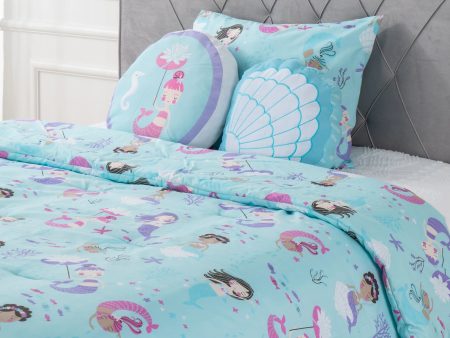 Mermaid Bed-in-a-bag Comforter Set for Children - Twin, Double For Cheap