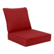 24 in. x 24 in. Two Piece Deep Seating Outdoor Lounge Chair Cushion, Chili Red Fashion