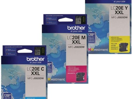 Brother LC20E Super High Yield Ink Cartridge Set Colors Only (CMY) Online now