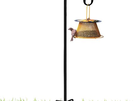 Surprizo  64 Inch Bird Feeders Pole, Shepherds Hook, 3 5 Inch Thick, 2 Pack Adjustable Heavy Duty Shepards Hooks for Outdoor with 5 Prongs Base, Bird Feeder Stand for Solar Lanterns Hanging Decor Online now