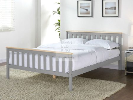 Elyne Light Grey Wooden Bed Frame Sale