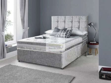 Marcus House Crushed Velvet Divan with 3D Airflow Spring Memory Mattress on Sale