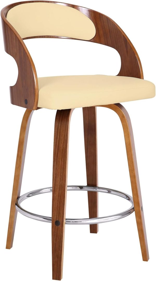 Faux Leather Swivel Kitchen Barstool, 26  For Sale