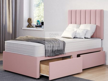 Chiara Pink Reinforced Divan Bed Set with Panel Headboard Cheap