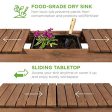 Best Choice Products Outdoor Mobile Garden Potting Bench, Wood Workstation Table w Sliding Tabletop, 4 Locking Wheels, Food Grade Dry Sink, Storage Shelves - Brown Stain Finish on Sale