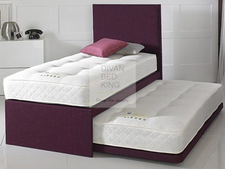 Terrance Trundle Divan Guest Bed with 2 Spring Memory Foam Mattresses on Sale