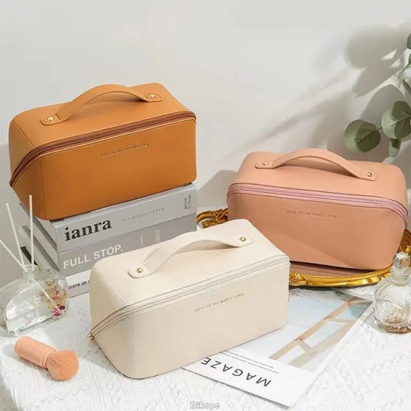 Stylish PU Leather Luxury Cosmetic Bag | Travel Toiletries Organizer on Sale