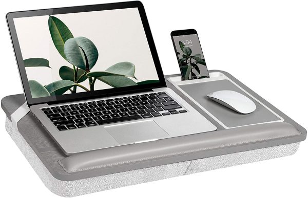 LapGear  Rossie Home Premium Acacia Lap Desk with Wrist Rest, Mouse Pad, and Phone Holder - Fits Up to 15.6 Inch Laptops - Natural - Style No. 91716 Fashion