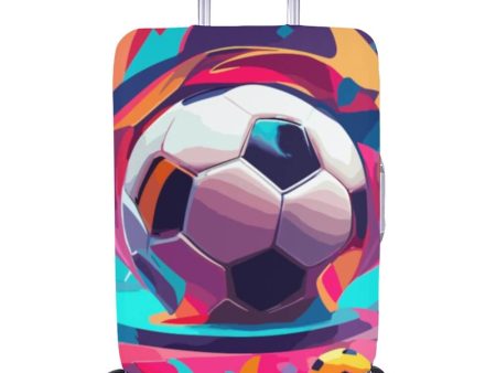 Vibrant Soccer Ball Luggage Cover | Suitcase Covers on Sale