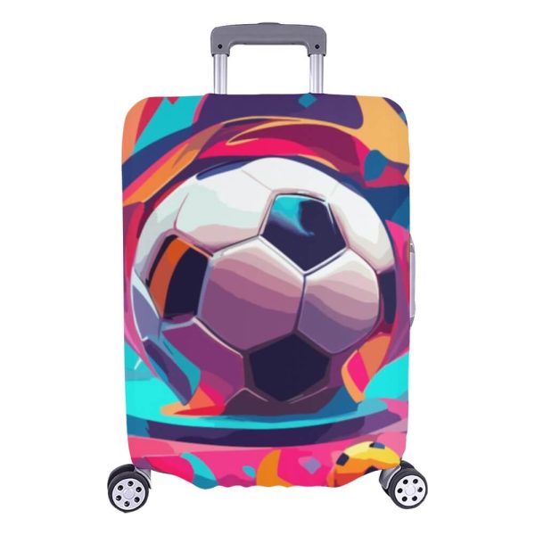 Vibrant Soccer Ball Luggage Cover | Suitcase Covers on Sale