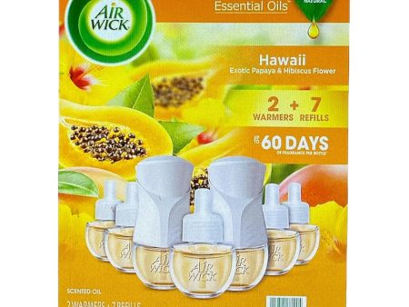 Air Wick Scented Oil Air Freshener Kit, Hawaii (2 Warmers + 7 Refills) Cheap