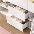 Zenda White Wooden Cabin Mid Sleeper Bed Storage with Drawers and Shelves on Sale