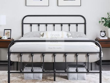 Victorian Black Metal Hospital Vintage Style Bed Frame For Cheap