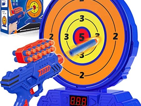 KMUYSL Shooting Game Toy for Age 5 6 7 8 9 10+ Years Old Kids, Boys - Digital Electronic Scoring Auto Reset Shooting Targets with Foam Dart Toy Gun - Ideal Gift - Compatible with Nerf Toy Guns For Discount