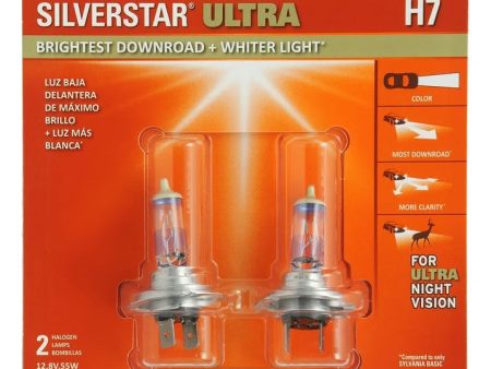 SYLVANIA H7 SilverStar ULTRA Halogen Headlight Bulb, 2 Pack Online Sale