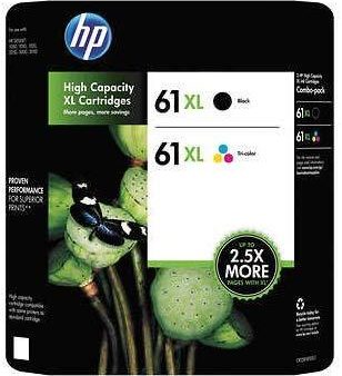 HP 61XL High Yield Original Ink Cartridge, Black Tri-Color, 2 Pack, 480 Page Yield Online Hot Sale