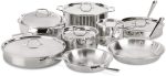 All-Clad D3 Stainless Cookware Set, Pots and Pans, Tri-Ply Stainless Steel, Professional Grade, 10-Piece Online Hot Sale