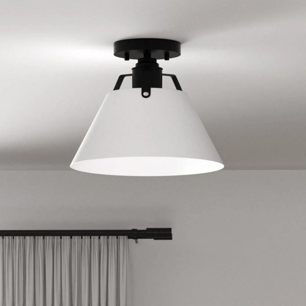 11.1  Modern Craftsman Matte Black Semi Flush Mount Supply