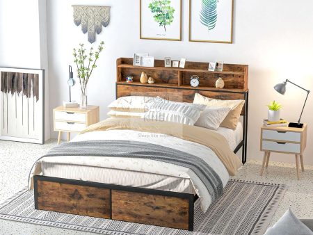 Henry Metal Divan Bed with Headboard Storage, Shelves & Optional Drawers Sale