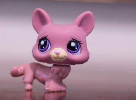 TOP Satisfied Littlest Pet Shop LPS #1533 Mauve Pink Corgi Puppy Dog with Purple Eyes Lovely Gift Online now