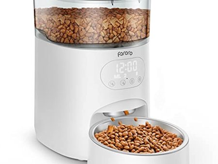 Faroro Automatic Cat Feeder with Timer and Portion Control Cat Food Dispenser with Stainless Steel Bowl and Voice Recorder Up to 6 Meals per Day for Multiple Cats and Small Dogs (4L) Online Hot Sale