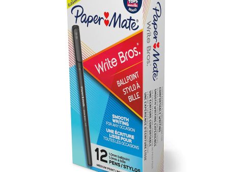 Write Bros Ballpoint Pens, Black, 12 Pack Fashion