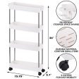 EASEPRES 4 Tier Slim Storage Cart Mobile Shelving Unit Narrow Organizer, Gap Storage Slim Slide Out Pantry Storage Rack for Kitchen Bathroom Laundry Narrow Places, White For Discount