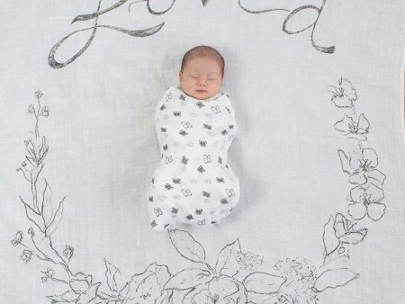 BABY  Milestone Muslin Blankets, Set of 3, Love you to the Moon, Black Online Sale