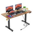 KORGOL Electric Standing Desk, Adjustable Height Stand Up Desk with Charging Station, 2 USB Ports, 3 Power Outlets, 4 Caster, Oversized Mouse Pad, 27  -45   Lifting Range(55   x 24  -Brown) Supply