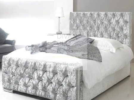 Fiona Luxury Crushed Velvet Fabric Upholstered Bed Frame For Sale