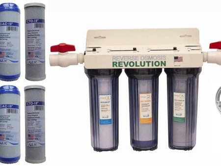 Reverse Osmosis Revolution Whole House 3-Stage Water Filtration System, 3 4  Port with 2 valves and Extra 1 Year Filter Supply (2 Sets, 6 pcs) Fashion