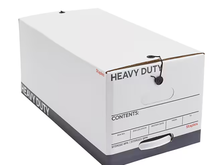 Staples Heavy Duty File Box, 4 Pack Supply