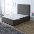 Selina Luxury Ottoman Divan Bed with Stripe Floor Standing Headboard Option on Sale