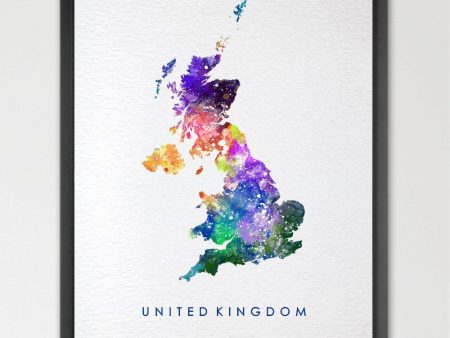 Dignovel Studios 13X19 United Kingdom Map UK Map Watercolor Art Print Wall Art Hanging Home Decor Nursery Decor Kids Art Fine Art Print Motivational Art N220 on Sale