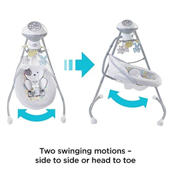 JumpOff Jo Sweet Snugapuppy Swing, Dual Motion Baby Swing with Music, Sounds and Motorized Mobile For Sale