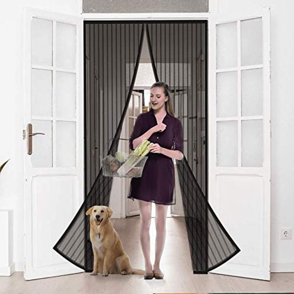 MILLETER Magnetic Screen Door, Full Frame Door Curtain with Heavy-Duty Mesh, Self Sealing Hands Free Easy Velcro Tape Installation, Pet and Kid Friendly, Fits Door Size 38   x 82   Online now