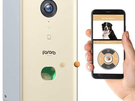 Faroro Dog Camera with Treat Dispenser and Speaker 2.4G WiFi Pet Camera with Two Way Audio Communication and 1080P Full HD Night Vision for Treat Tossing and Monitoring Your Pet Remotely Sale