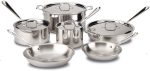 All-Clad D3 Stainless Cookware Set, Pots and Pans, Tri-Ply Stainless Steel, Professional Grade, 10-Piece Online Hot Sale