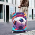 Vibrant Soccer Ball Luggage Cover | Suitcase Covers on Sale