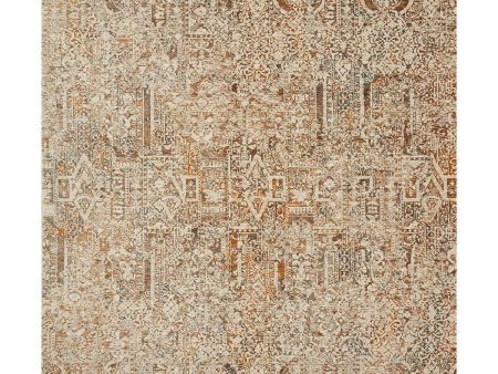 Lourdes Ivory Orange 7 ft. 10 in. x 10 ft. Distressed Persian Area Rug Fashion